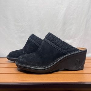 UGG AUSTRALIA Suede Wedge Slip-On Clogs